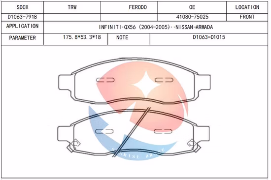 Propad D1015-7918 Car Brake Pads Making Machine Offer Good Quality for Infiniti Qx56 2004-2005 / Nissan Pathfinder Armada